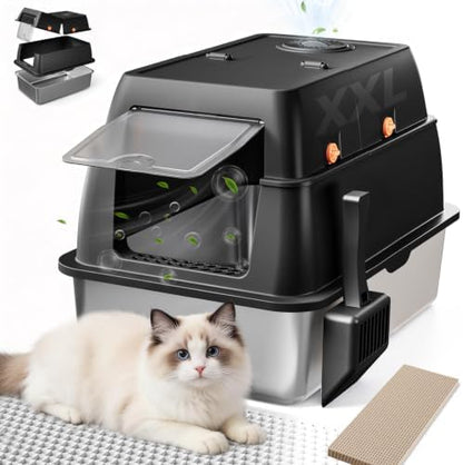 GTPLAYER XXL Stainless Steel Cat Litter Box by GTPLAYER