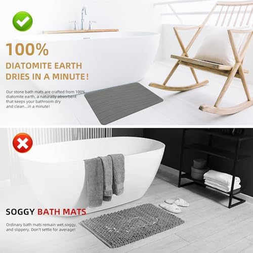 Extra Large Stone Bath Mat, Super Absorbent Diatomite Stone Mats - Image 3