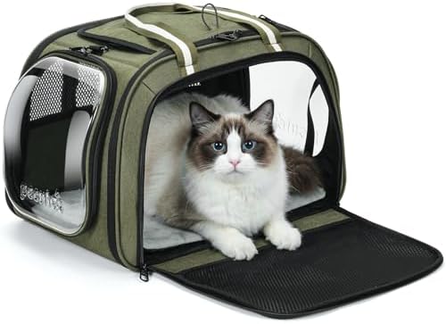 Pecute Cat Carrier, Double Bubble Pet Carrier by pecute