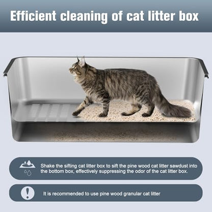 Stainless Steel Sifting Litter Box, - Image 5