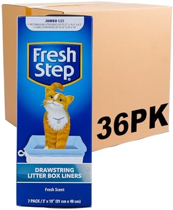 Fresh Step Drawstring Cat Litter Liners, 3 ft x 19 in, 7 Ct by FreshStep