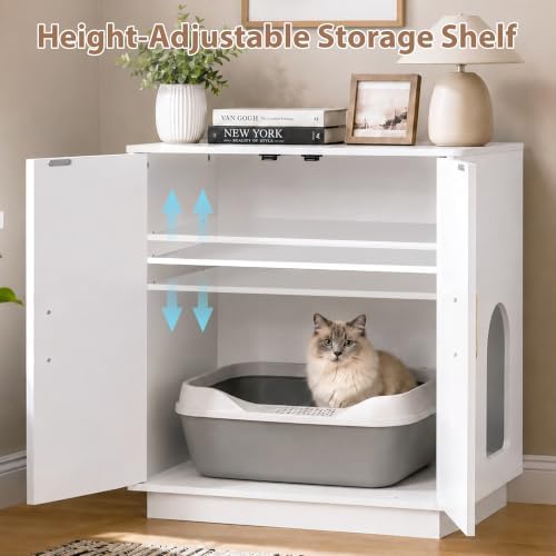 Gitelsnour 30.9'' Litter Box Enclosure Furniture- Hidden Storage - Image 4