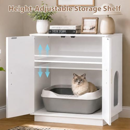 Gitelsnour 30.9'' Litter Box Enclosure Furniture- Hidden Storage - Image 4