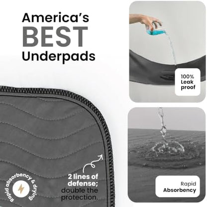 IMPROVIA® Washable Underpads, Heavy Absorbency Reusable Incontinence Pads - Image 2