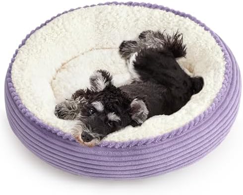 Love's cabin Round Donut Cat and Dog Cushion Bed, 24in Pet Bed by Lovescabin