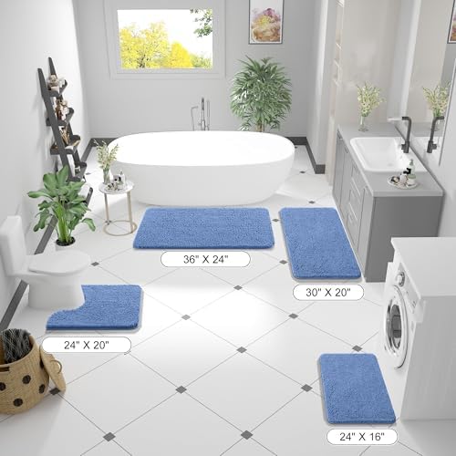 OLANLY Bathroom Runner Rugs 59x24, Extra Soft Absorbent Chenille Bath Rugs - Image 2