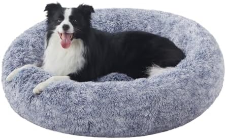 42 in Faux Fur Fluffy Donut Dog Bed by BedStillLoveStill