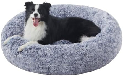42 in Faux Fur Fluffy Donut Dog Bed by BedStillLoveStill