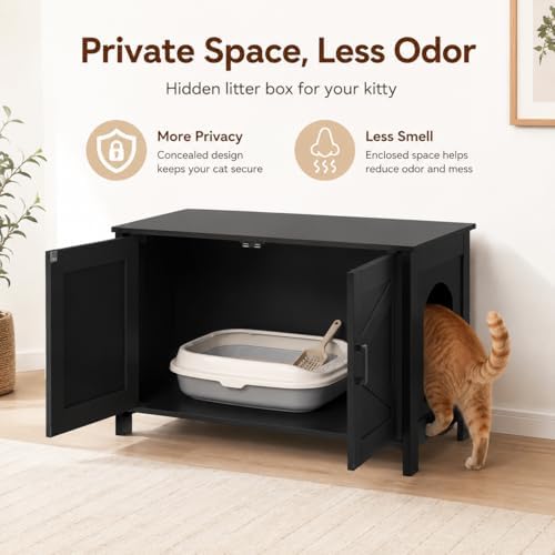 Homhedy 31.5" L Cat Litter Box Enclosure - Image 2