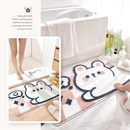 Molesun Rabbit Bath Mat 20x31, Soft Absorbent Microfiber Bath Rugs - Image 3
