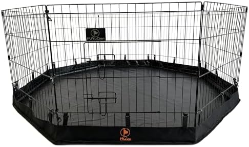 PJYuCien Puppy Playpen with Bottom Pad and Door, 8 Panels 24" H by PJYuGienPetGarden