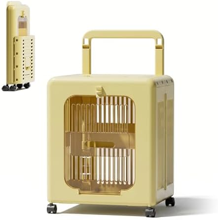 Collapsible Dog Travel Crate Rolling Cat Carrier, Large Cat Carrier by Unknown
