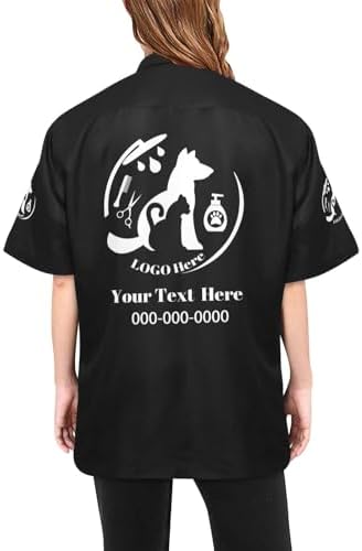 Custom Pet Grooming Smock, Personalized Dog Groomer Jacket - Image 2