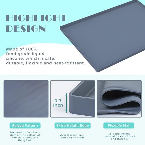 URMONA Waterproof Silicone Under Sink Mat, 22 x 14 in, Flexible Shelf Liner - Image 3