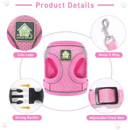 Cat Vest Harness and Leash Set, Escape Proof Kitten Harness Pink XS - Image 4