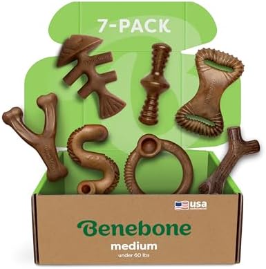 Benebone 7-Pack Dog Chew Toys for Aggressive Chewers, Dog Bones by Benebone