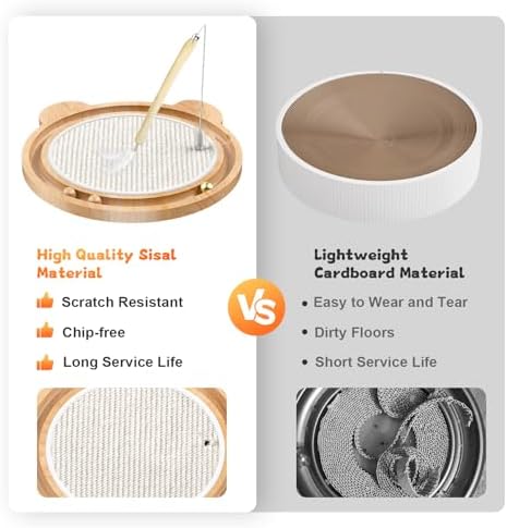 Cat Scratcher Toys Natural Sisal Pad Kitten Interactive Ball Track - Image 4