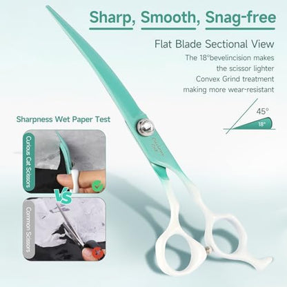 Curved Dog Grooming Scissors -7" Professional Grooming Shears - Image 4