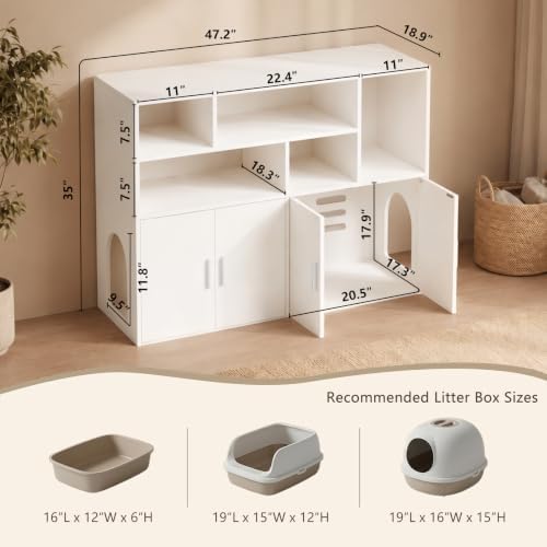 amunrbrek Double Cat Litter Box Enclosure - Image 6