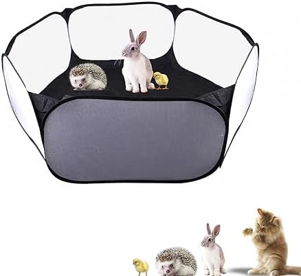 Small Animals Playpen, Portable Pop-up Open Interactive Pet Tent, Indoor by Sheldamy