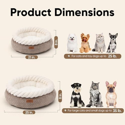 FUKUMARU Cute Cat Bed, 25in Large Round Cat Beds - Image 6