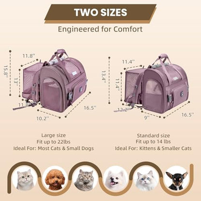 Lollimeow Expandable Large Cat Carrier Backpack, Supports up to 14 lbs - Image 2