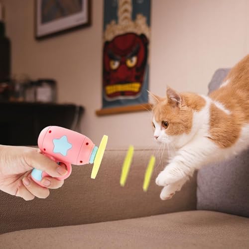 Andiker Cat Fetch Toy, Interactive Kitten Flying Disc Launcher Toy - Image 6