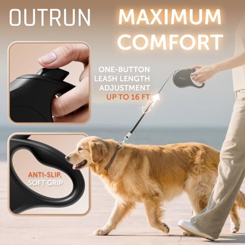 OUTRUN Retractable Dog Leash 16 FT Tape, No Tangle - Image 7