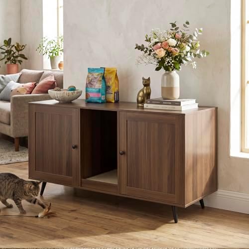 Tangkula Double Cat Litter Box Enclosure - Image 2