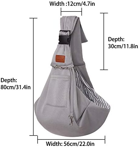 FDJASGY Small Dog Sling Cat Carrier Adjustable Strap Hands Free Reversible Pet - Image 4