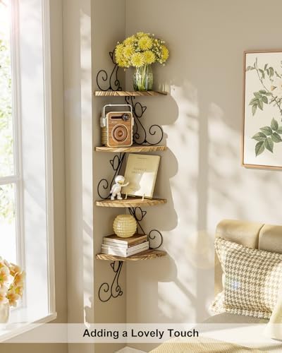 Alsonerbay 4-Tier Cat Shaped Corner Shelf Wall Mount, Carbonized Black - Image 5