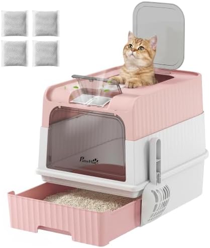PawHut Cat Litter Box with Lid, Pull-Out Drawer Tray by PawHut