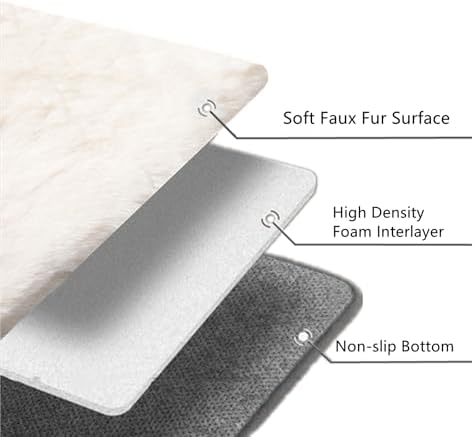 SHENGOCASE 2-Pack 10"x14" Rectangular Faux Rabbit Fur Cat Dog Bed Cushion Pad - Image 3