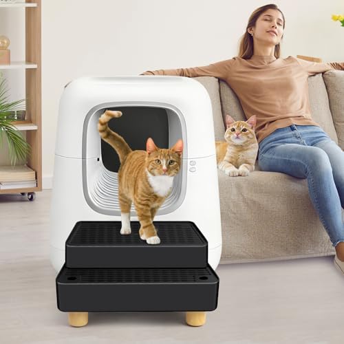 Extra Large 2 Steps Cat Litter Box Step Ramp, Cat Litter Catcher Mat - Image 7