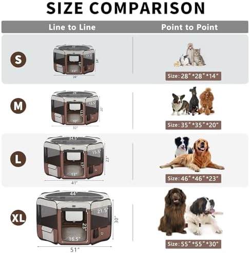 DONORO Dog Playpen 46" Portable Pet Play Pens - Image 6