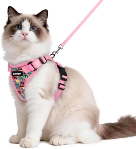 rabbitgoo Cat Harness and Leash Set, Escape Proof Vest, Melon Munch by rabbitgoo