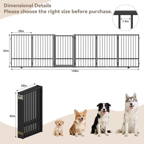 SNUOWU Full Metal Freestanding Dog Gate - Image 3