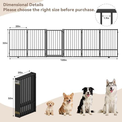 SNUOWU Full Metal Freestanding Dog Gate - Image 3
