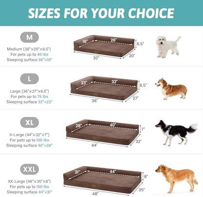 COZY KISS Orthopedic Dog Bed for Medium Small Size Dogs, L Shaped 30x20 in - Image 2