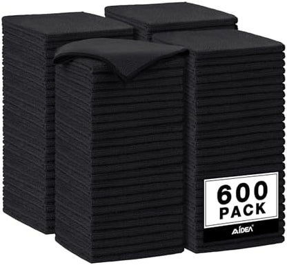 AIDEA Microfiber Cleaning Cloth Black, Microfiber Towels by AIDEAHOME