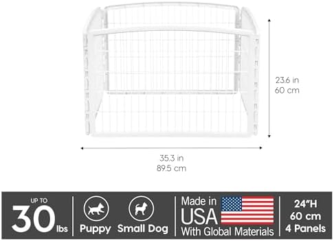 IRIS USA 4-Panel Dog Playpen, Pet Enclosure, Dark Gray - Image 2