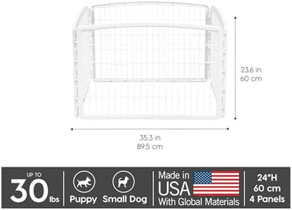 IRIS USA 4-Panel Dog Playpen, Pet Enclosure, Dark Gray - Image 2