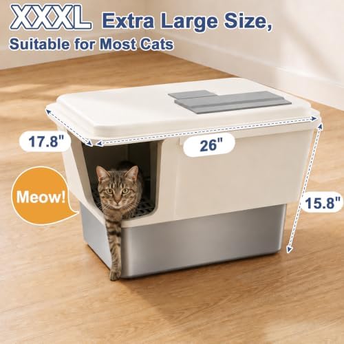 XXL Enclosed Stainless Steel Litter Box - Image 6
