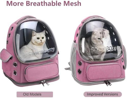 Cawypety Cat Backpack Carrier Large Space Bubble Backpack up to 12lbs Pink - Image 3