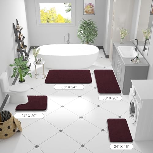 OLANLY Bathroom Rugs 36x24, Extra Soft Absorbent Chenille Bath Rugs - Image 2