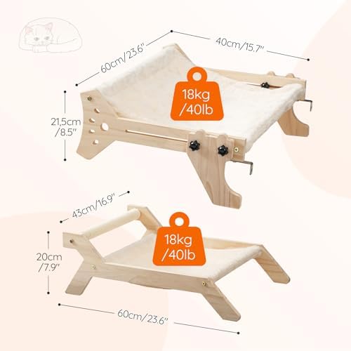 HOOBRO Cat Perch Set of 2 for Window Sill - Image 2