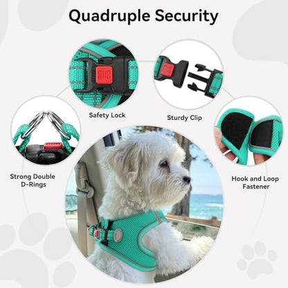Joytale Step-in Dog Harness, Soft Breathable Mesh, Teal M - Image 6