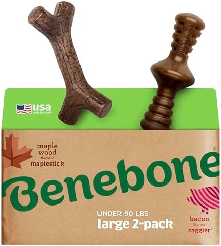 Benebone Maplestick/Zaggler Durable Dog Chew Toys, Dog Bones by Benebone