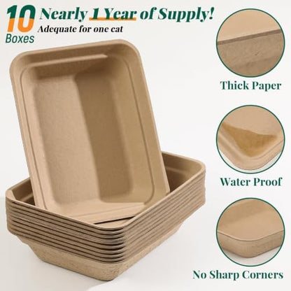10-Pack Disposable Litter Box for Kitty Cats, Thick & Leak-Proof, Eco-Friendly - Image 3