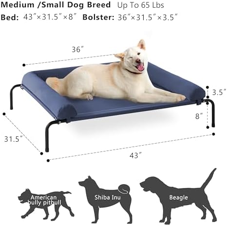 Cooling Elevated Dog Bed for Large Dogs, Outdoor Raised Dog Beds Dogs Cot - Image 5